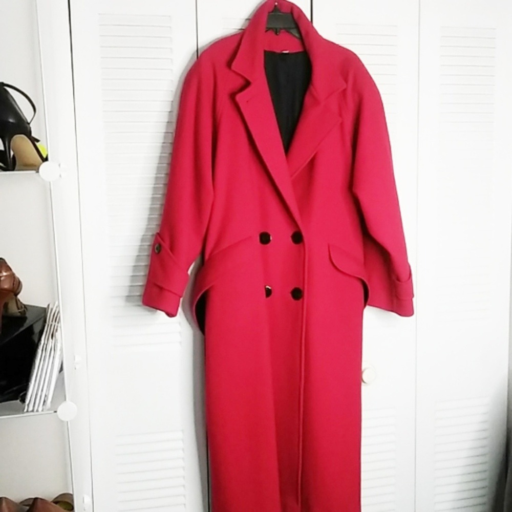 Heavy Red Long Winter Coat Size 10